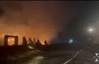 Пажар на сенасховішчы ў Любанскім раёне