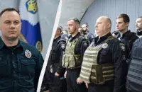 Украинские полицейские и их руководитель