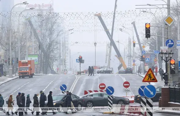Новый мост в Минске строят в срочном порядке​ / БЕЛТА