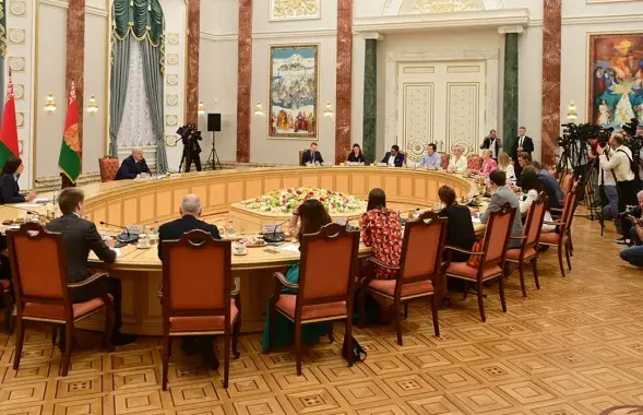 Сустрэча Аляксандра Лукашэнкі з журналістамі, 6 ліпеня 2023-га / president.gov.by
