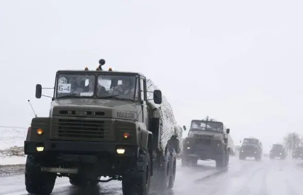 Колонна белорусской военной техники, февраль 2023-го / Иллюстративное фото t.me/modmilby/
