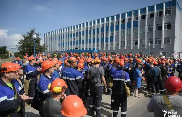 Рабочие &quot;Гродно Азота&quot; на забастовке / svaboda.org​