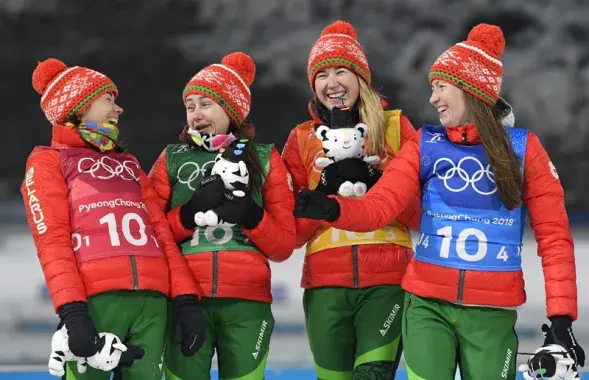 Белорусские биатлонистки&nbsp; &mdash; олимпийские чемпионки. Фото: Reuters​