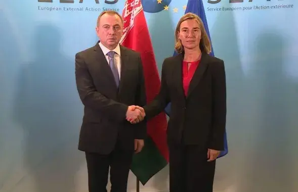 Belarus&#39; Foreign Minister Uladzimir Makei and Federica Mogherini,&nbsp;High Representative of the EU&nbsp;for Foreign Affairs and Security Policy&nbsp;/ twitter.com/BelarusMID