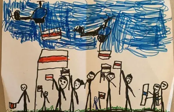 У школах лаюць за &quot;няправільныя&quot; сцягі на малюнках / малюнак Сашы, 5 гадоў, kyky.org