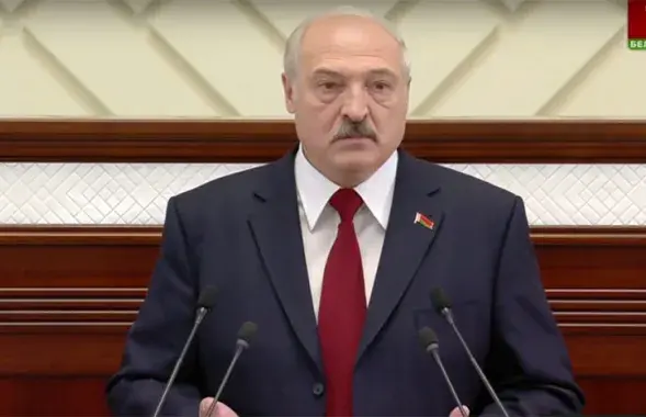 Александр Лукашенко\скриншот из трансляции