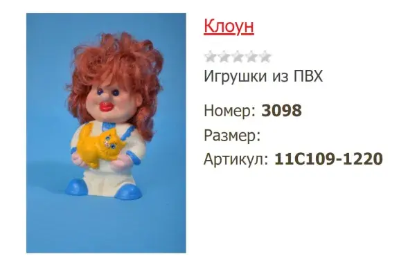 Клоун з катом, які нагадвае&nbsp;Юрыя Куклачова, з&#39;явіўся ў 1980-х гадах / скрыншот з сайта вытворцы