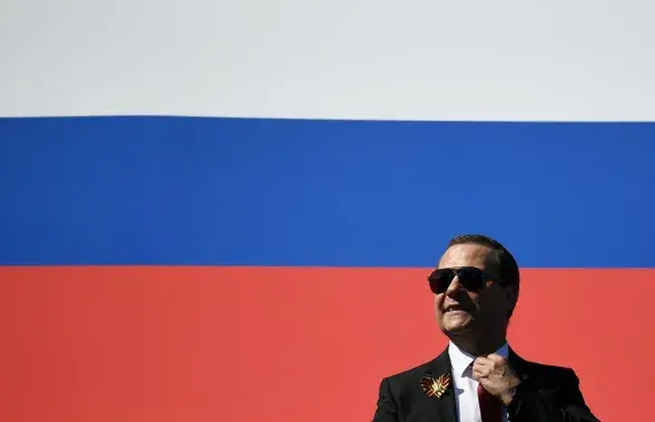 Дзмітрый Мядзведзеў на парадзе перамогі ў Маскве / Reuters