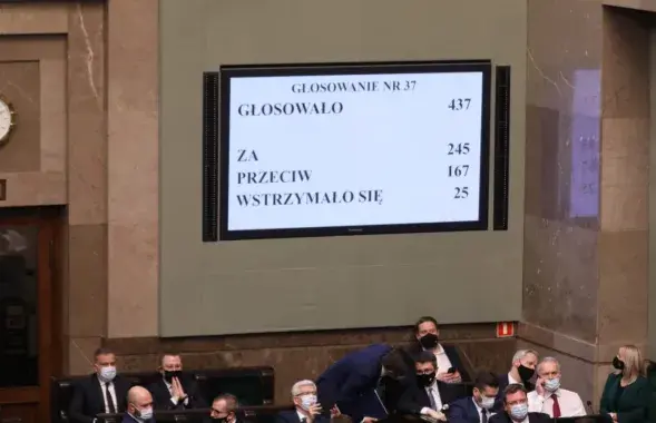 Голосование за закон в Сейме Польши / twitter.com/MSWiA_GOV_PL