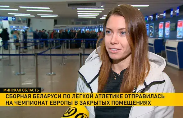 Аліна Талай адмовілася размаўляць з карэспандэнтам канала "Беларусь 5"