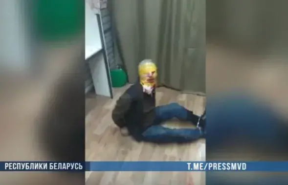 Задержанный / Скриншот с видео МВД Беларуси​