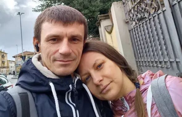 Виталий Жук с женой / t.me/viasna96
