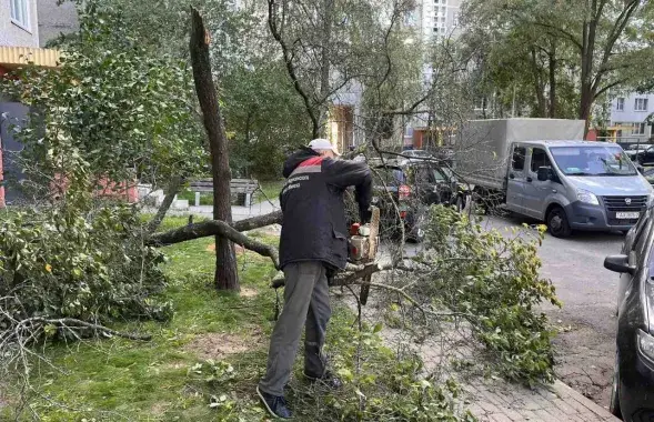 Ликвидация последствий стихии в Минске
