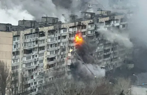 Возгорание в многоэтажке в Киеве