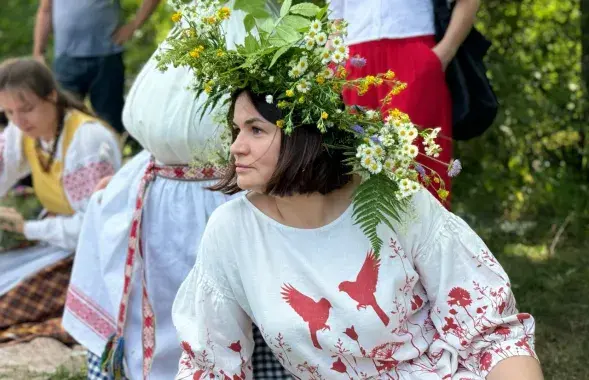 Светлана Тихановская во время празднования Ивана Купалы в Вильнюсе
