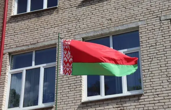 Красно-зеленый флаг на административном здании, иллюстративное фото&nbsp;
