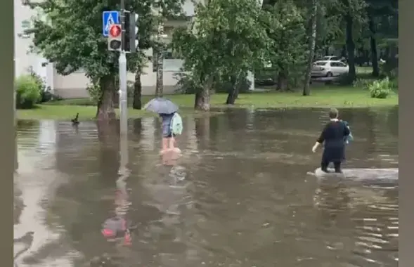 Потоп на Логойском тракте в Минске
