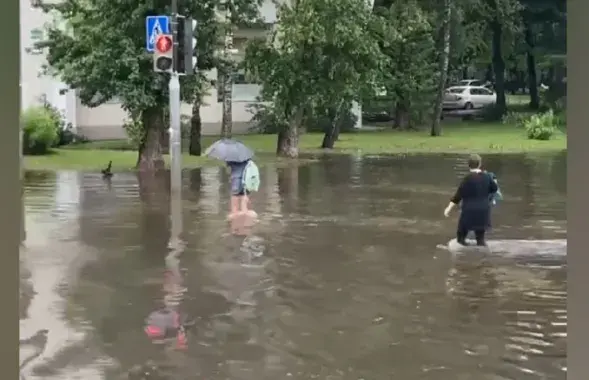 Патоп на Лагойскім тракце ў Мінску
