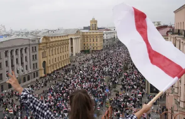 Падчас пратэстаў у Беларусі ў 2020-м
