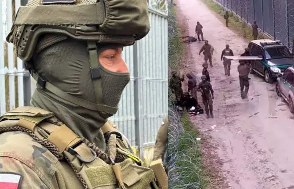 Польские военные на границе с Беларусью
