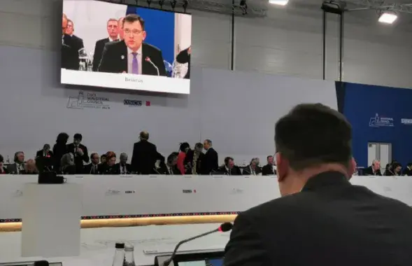 Юрий Амбразевич произносит речь на Мальте
