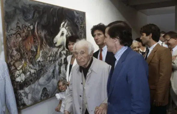 Marc Chagall, 97, at a retrospective of his paintings, July 6, 1984&nbsp;
