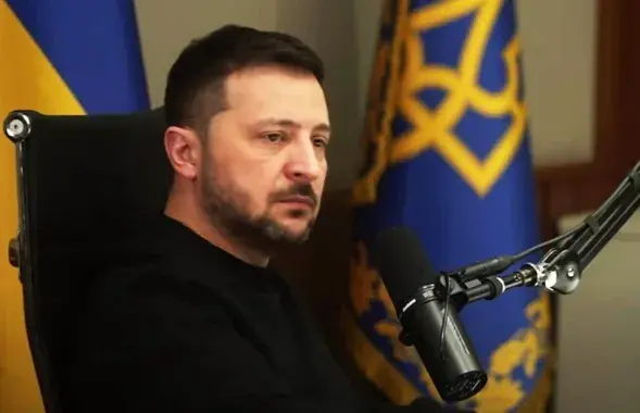 Уладзімір Зяленскі падчас інтэрв'ю
