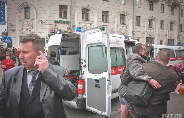 Пасля выбуху ў мінскім метро

