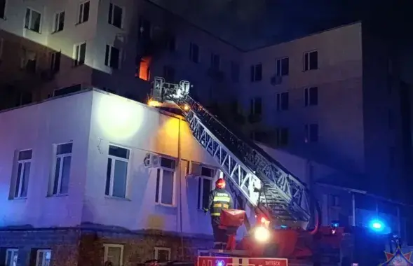 Пажар у віцебскім ГЦ "Амега"
