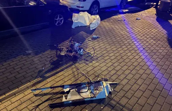 Дрон, збіты ў Мінску
