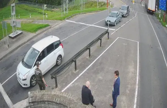 Мікалай Статкевіч на беларуска-літоўскай мяжы
