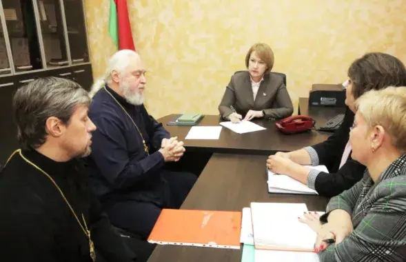 Святары на прыёме ў Кацярыны Зянкевіч
