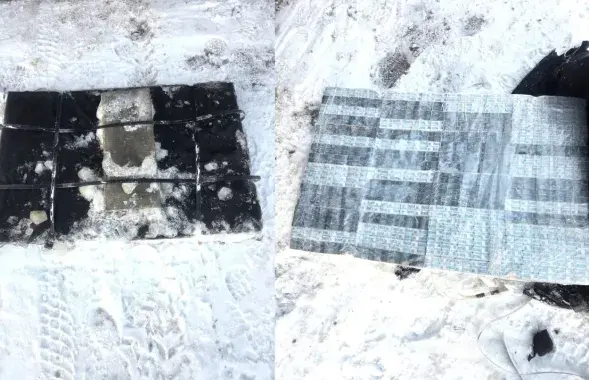 Плот с контрабандными сигаретами
