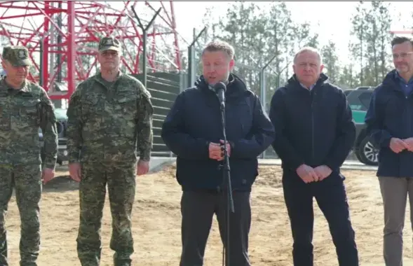 Марцін Кервіньскі на адкрыцці супрацьдронавага кластара
