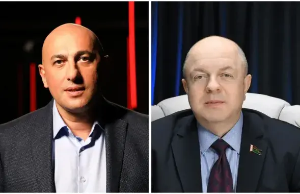 Міністры-прапагандысты Марат Маркаў і Дзмітрый Жук
