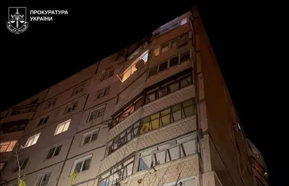 Атакаваны шматпавярховік у Харкаве

