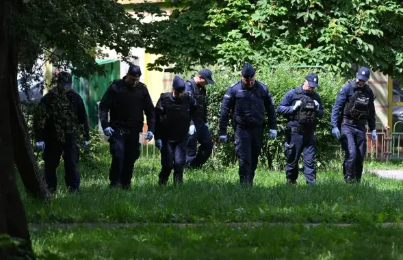 Польская полиция на месте преступления
