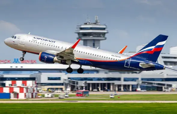 Самалёт "Аэрафлота" ў Мінску
