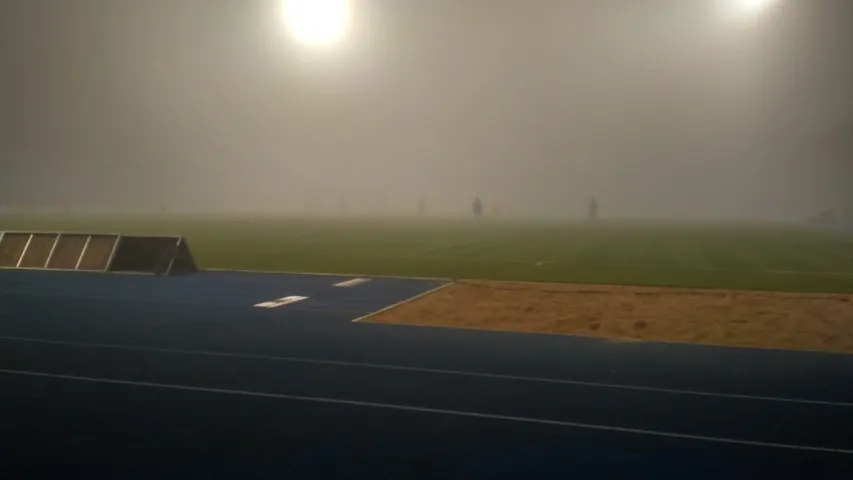 Беларускія футбалісты трэніраваліся ў Люксембургу ў тумане (фота)