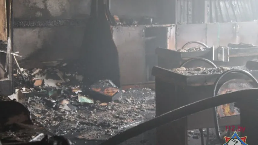 У Гродне падчас пажару ў школе эвакуявалі больш за 90 чалавек (фота)