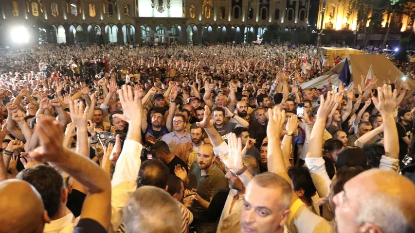 В Тбилиси массовые беспорядки, толпа требует отставки спикера парламента